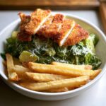 Healthy Chicken Caesar Salad with Fries