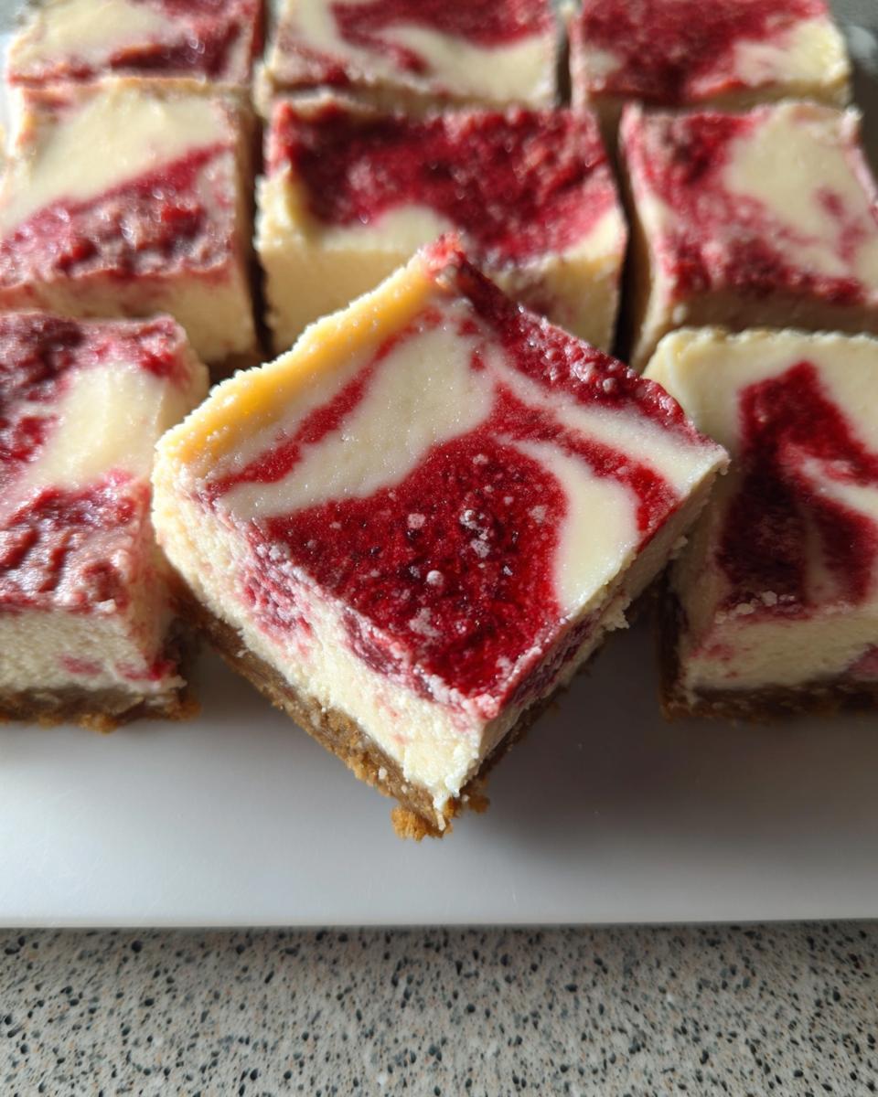 Healthy Raspberry Cheesecake Bars - detail 1