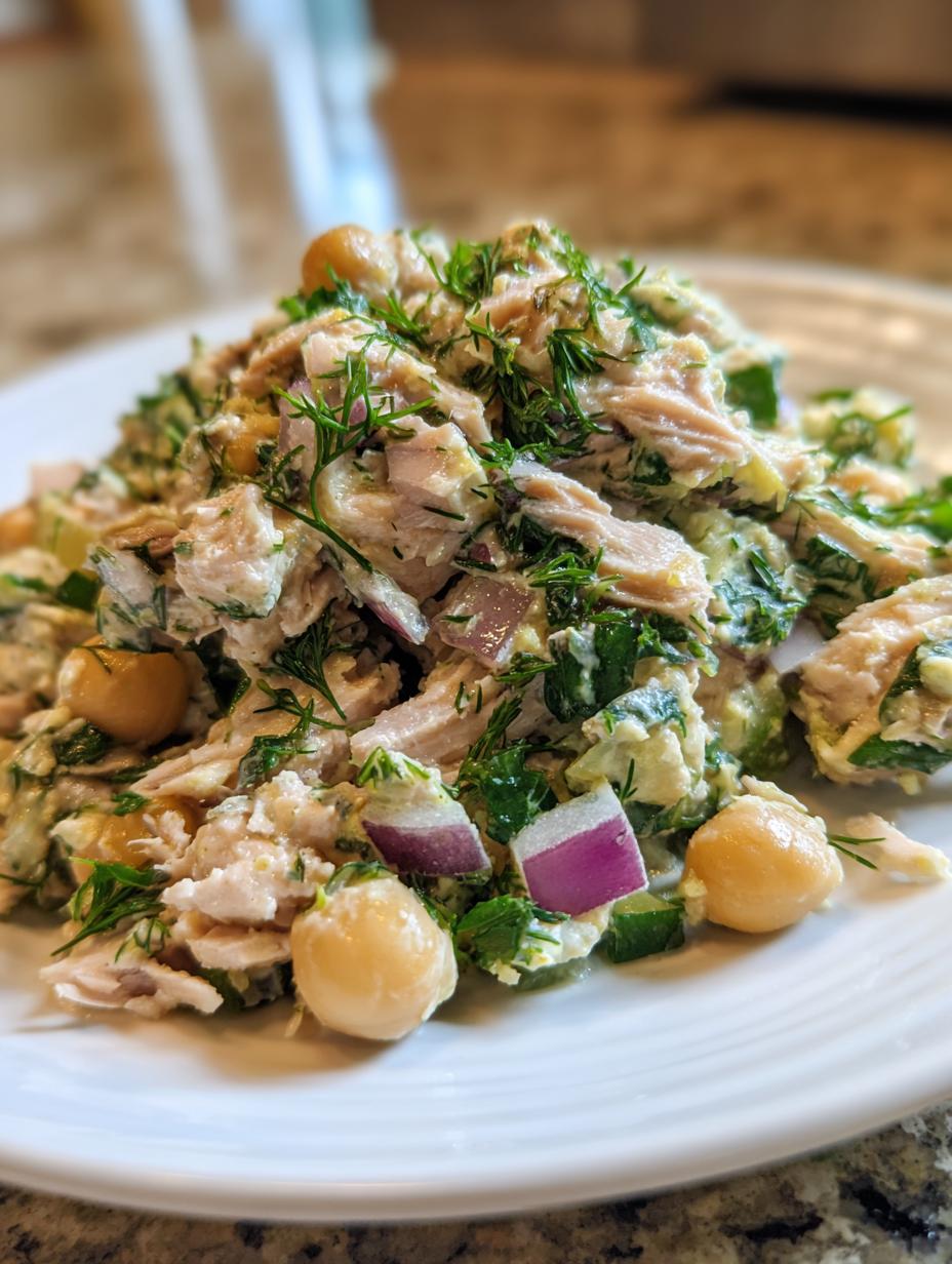 Healthy Tuna Chickpea Salad with Lemon Dill - detail 2