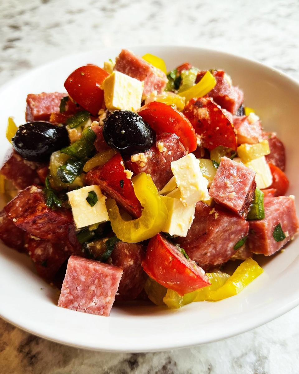 High Protein Antipasto Salad Easy No Lettuce - detail 1
