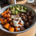 High Protein Beef Sweet Potato Bowls