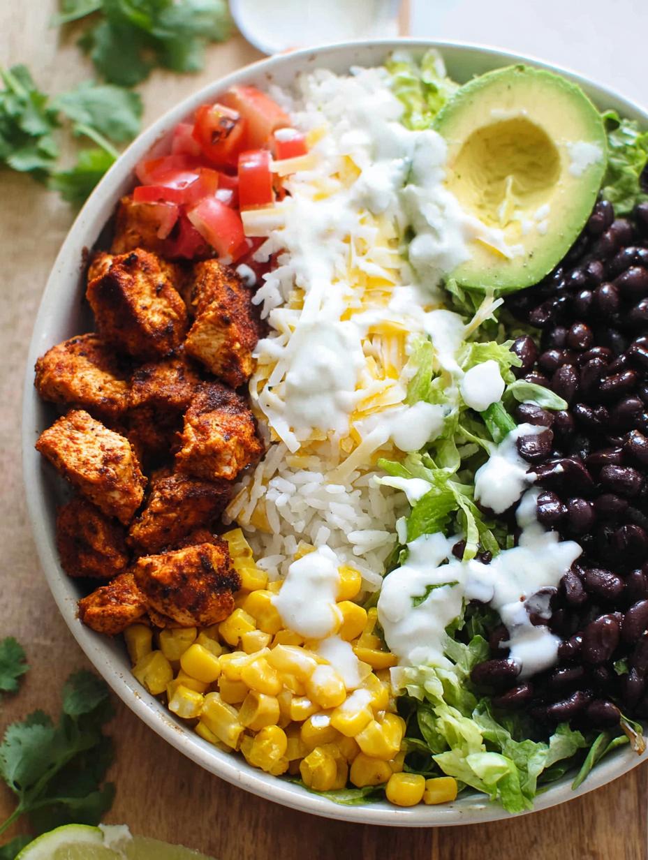 High Protein Chicken Burrito Bowl Meal Prep - detail 2