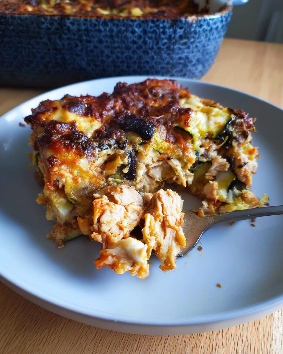 High Protein Chicken Zucchini Bake Low Carb - detail 1