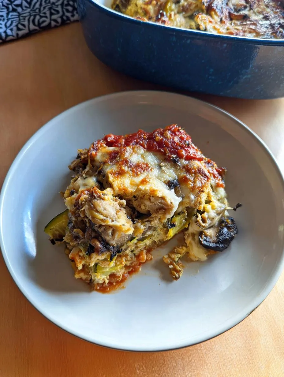 High Protein Chicken Zucchini Bake Low Carb - detail 2
