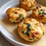 High Protein Sun Dried Tomato Spinach Egg Biscuits