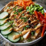 High Protein Thai Peanut Chicken Buddha Bowl