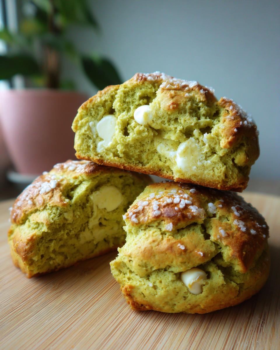 Stunning 8 Matcha White Chocolate Scones 4 Matcha White Chocolate Scones - detail 1