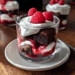 Mini Brownie Trifles with Raspberry Layers