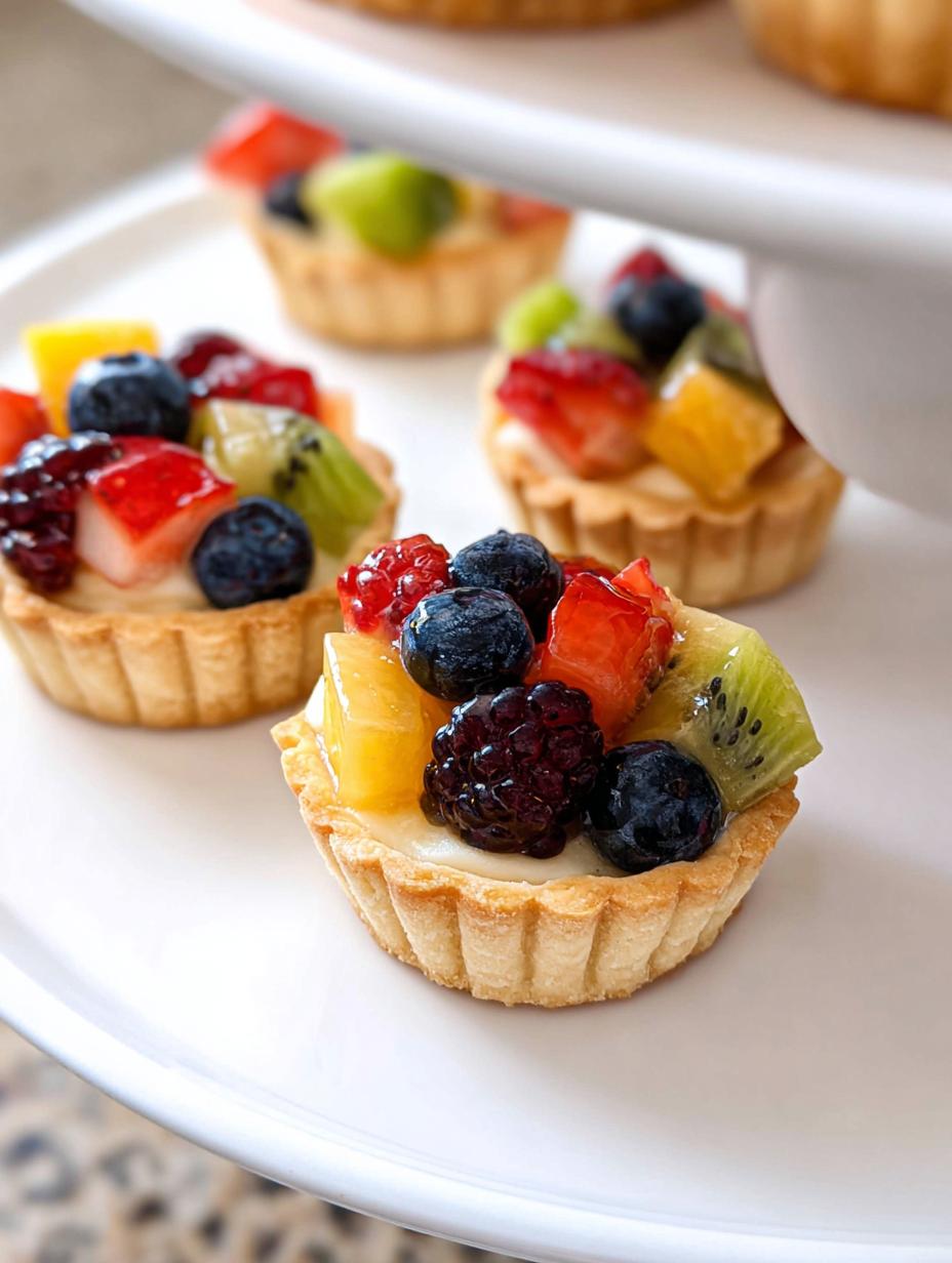 Amazing 18 Mini Fruit Tarts with Vanilla Filling 5 Mini Fruit Tarts with Vanilla Filling - detail 2