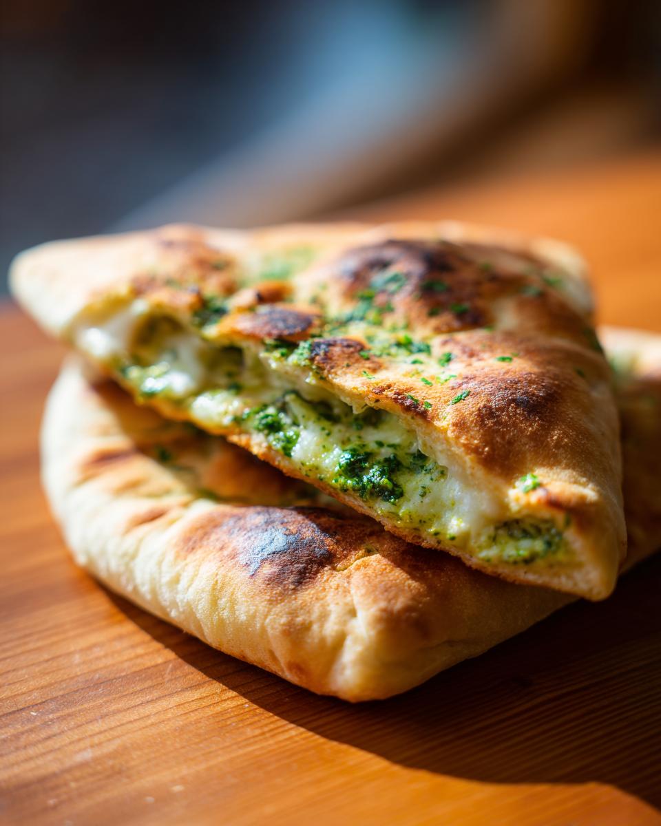 Mozzarella Pesto Grilled Naan Bread - detail 1