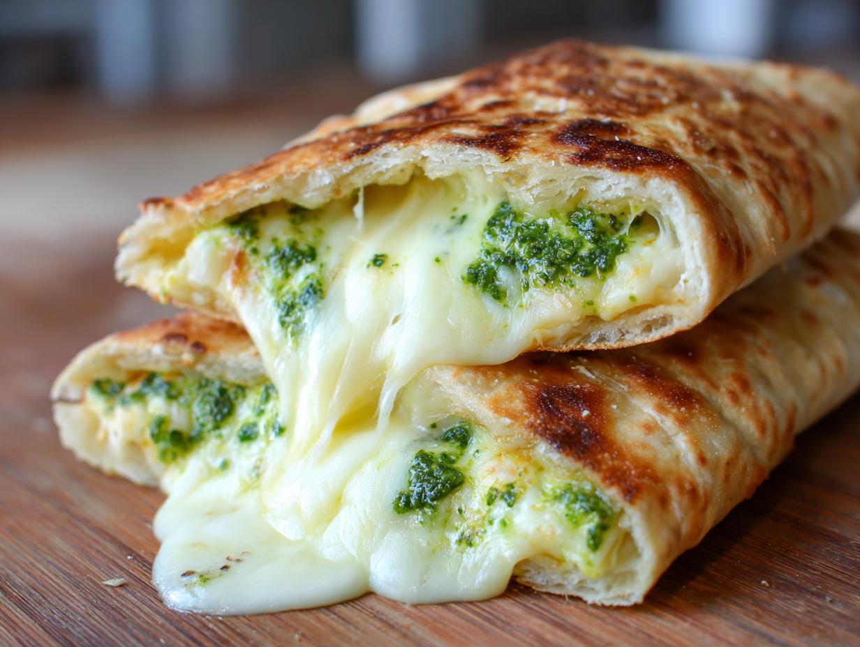 Stunning 40-Minute Mozzarella Pesto Grilled Naan Bread