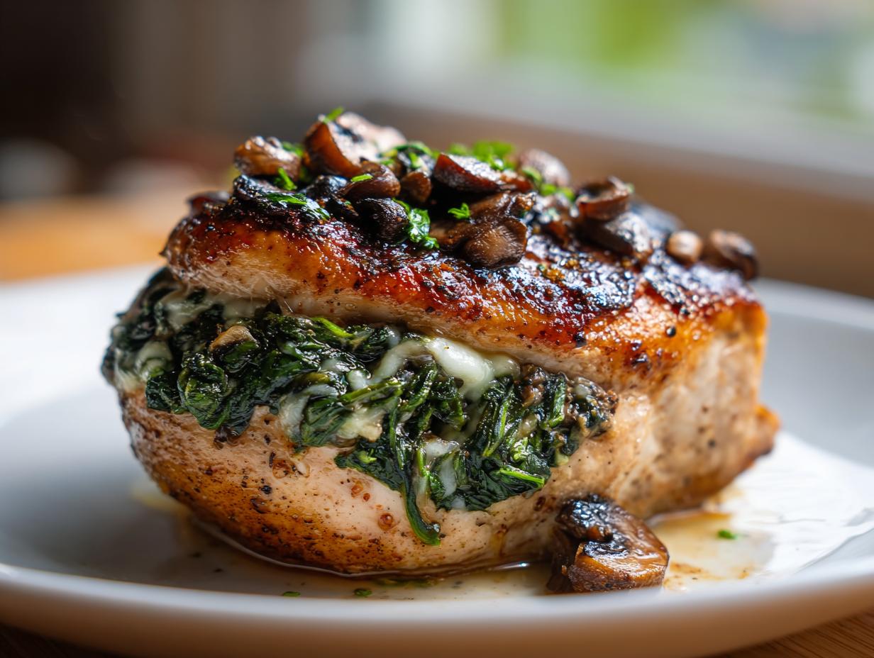 Guaranteed 1 Juicy Mushroom Spinach Stuffed Chicken Breast