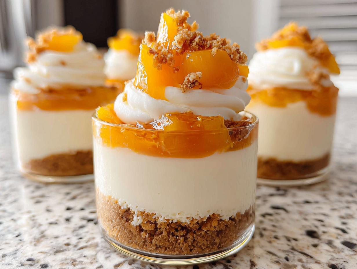 Amazing No Bake Peach Cheesecake Cups magic