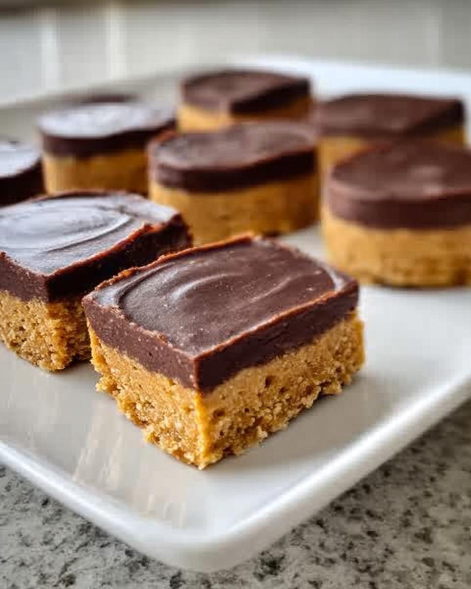 No Bake Peanut Butter Bars with Chocolate - detail 1