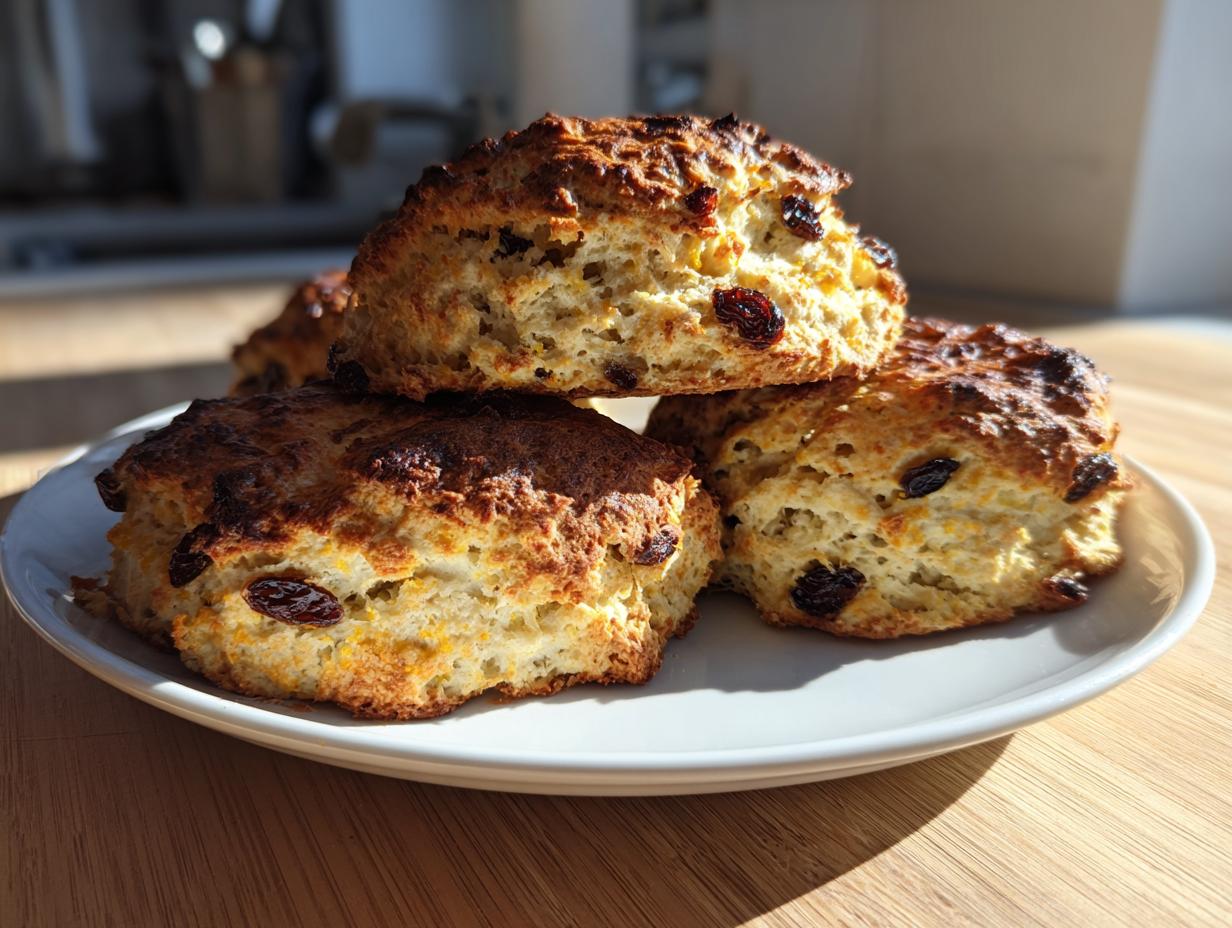 8 Tender Orange Raisin Soda Bread Scones