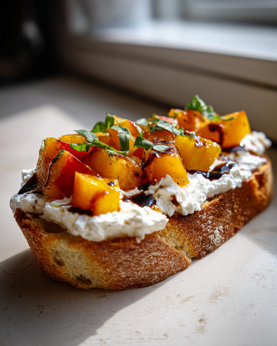 Peach Bruschetta with Whipped Ricotta - detail 1