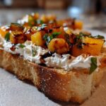 Peach Bruschetta with Whipped Ricotta