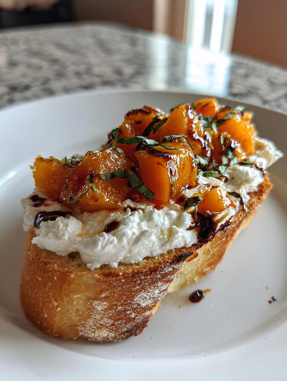 Peach Bruschetta with Whipped Ricotta - detail 2