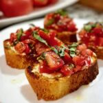 Roasted Garlic and Tomato Bruschetta