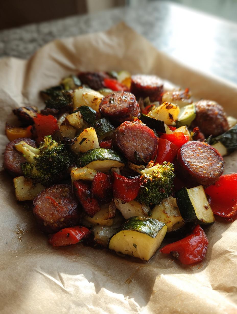 Amazing Sheet Pan Beef Sausage and 4 Veggies 5 Sheet Pan Beef Sausage and Roasted Veggies - detail 2