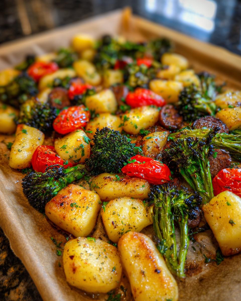 Sheet Pan Gnocchi with Sausage and Vegetables - detail 1