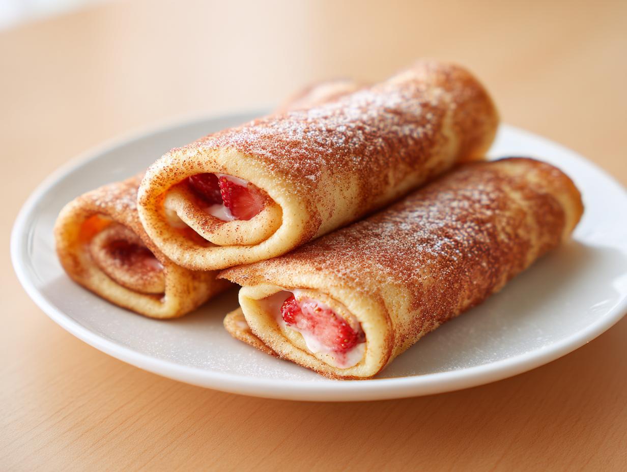 Strawberry Cream Cheese French Toast Roll Ups