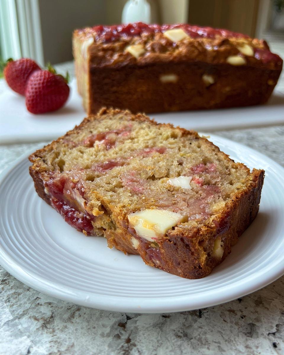 Strawberry White Chocolate Banana Bread - detail 1