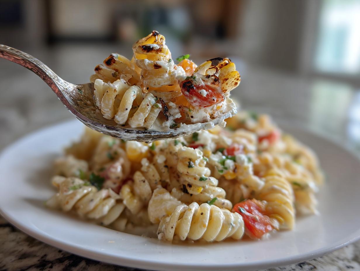 Amazing Street Corn Pasta Salad with Lime Dressing