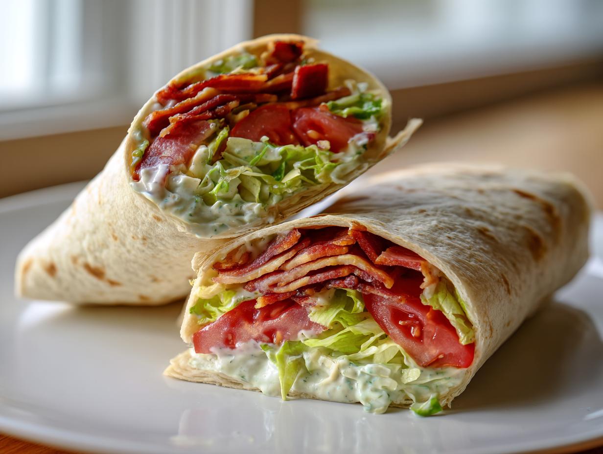 30 Minute Turkey BLT Wraps with Sauce