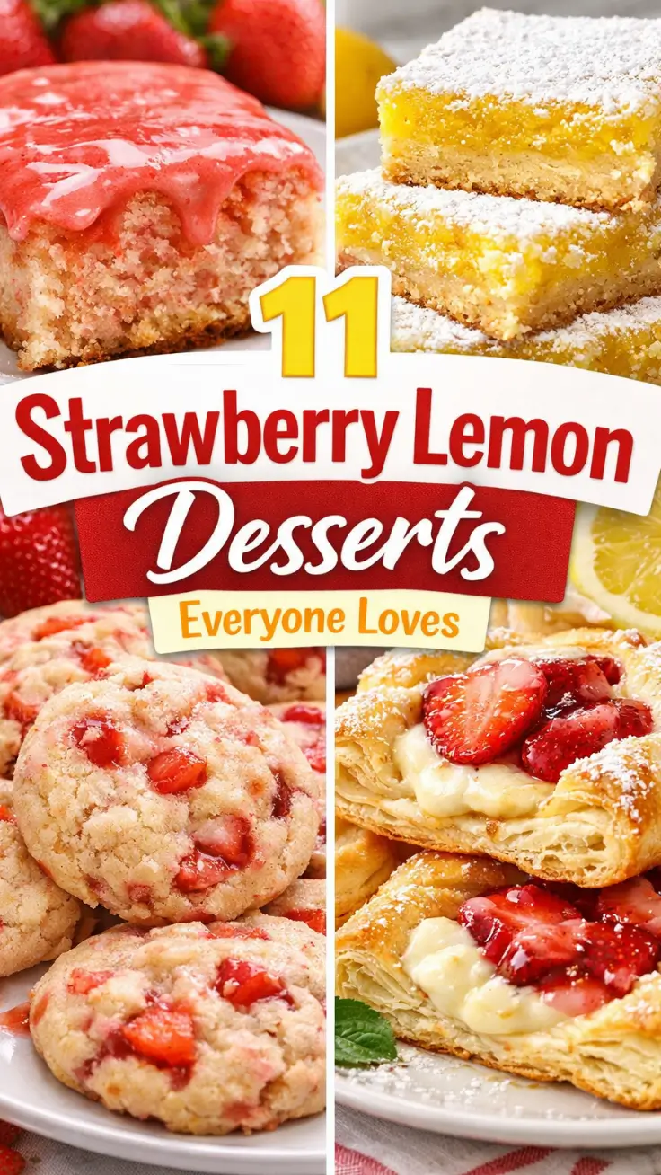 11 Strawberry Lemon Desserts Everyone Loves for Fresh Sweet Cravings