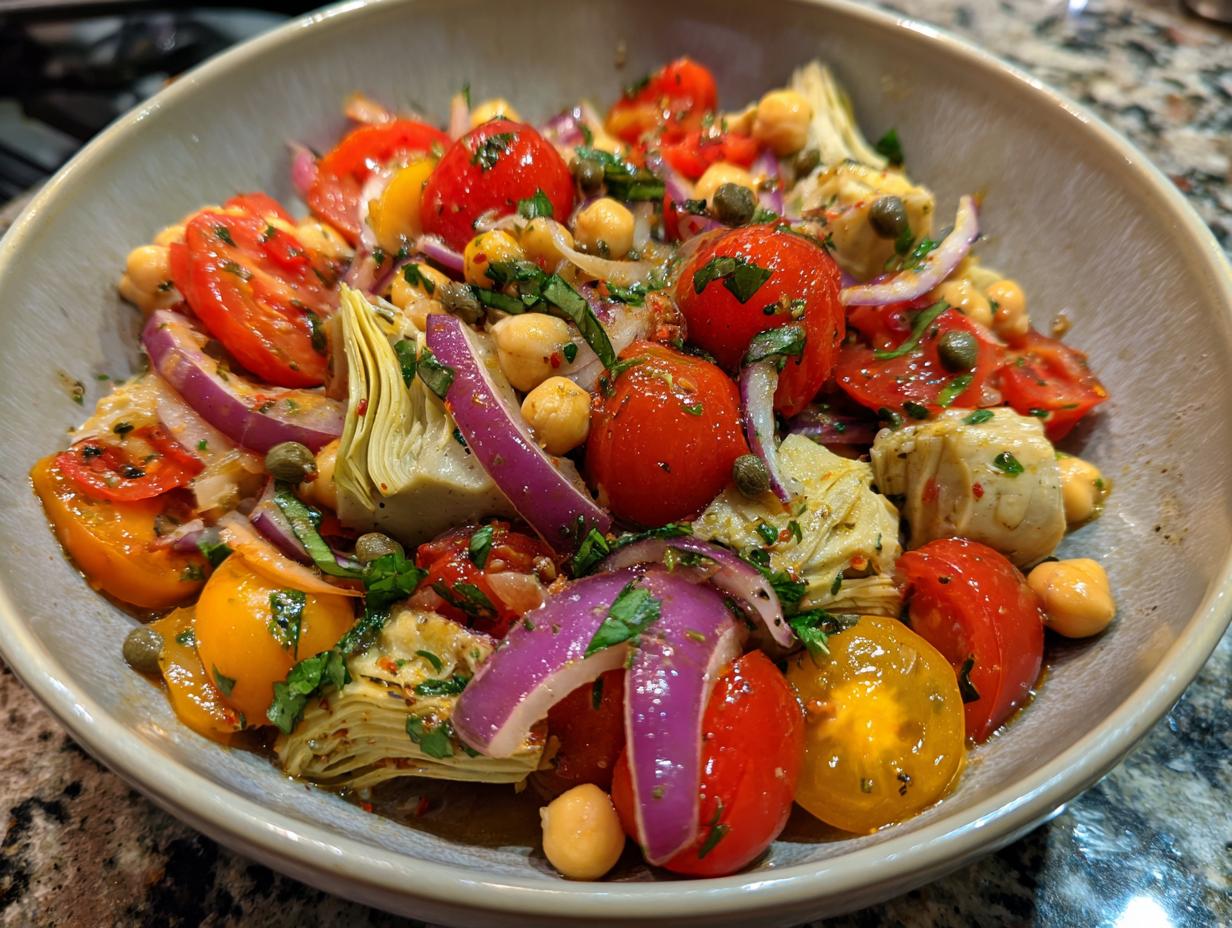Artichoke Tomato Chickpea Salad: 20 Min Masterpiece