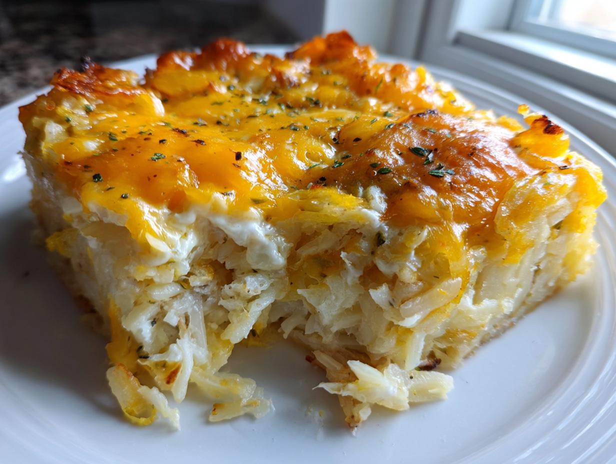 Amazing Cheesy Hashbrown Breakfast Casserole