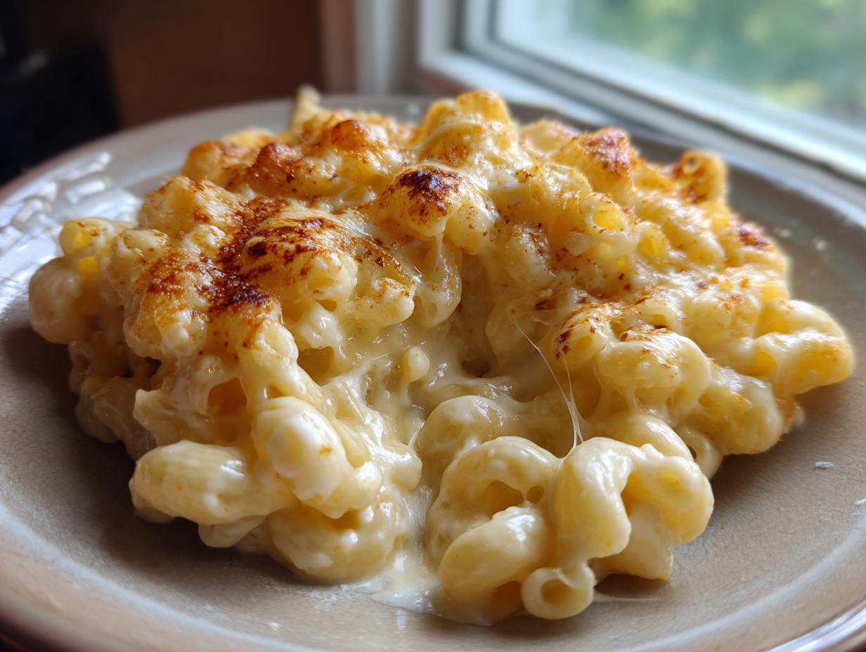 Ultimate Creamy Baked Three Cheese Mac and Cheese
