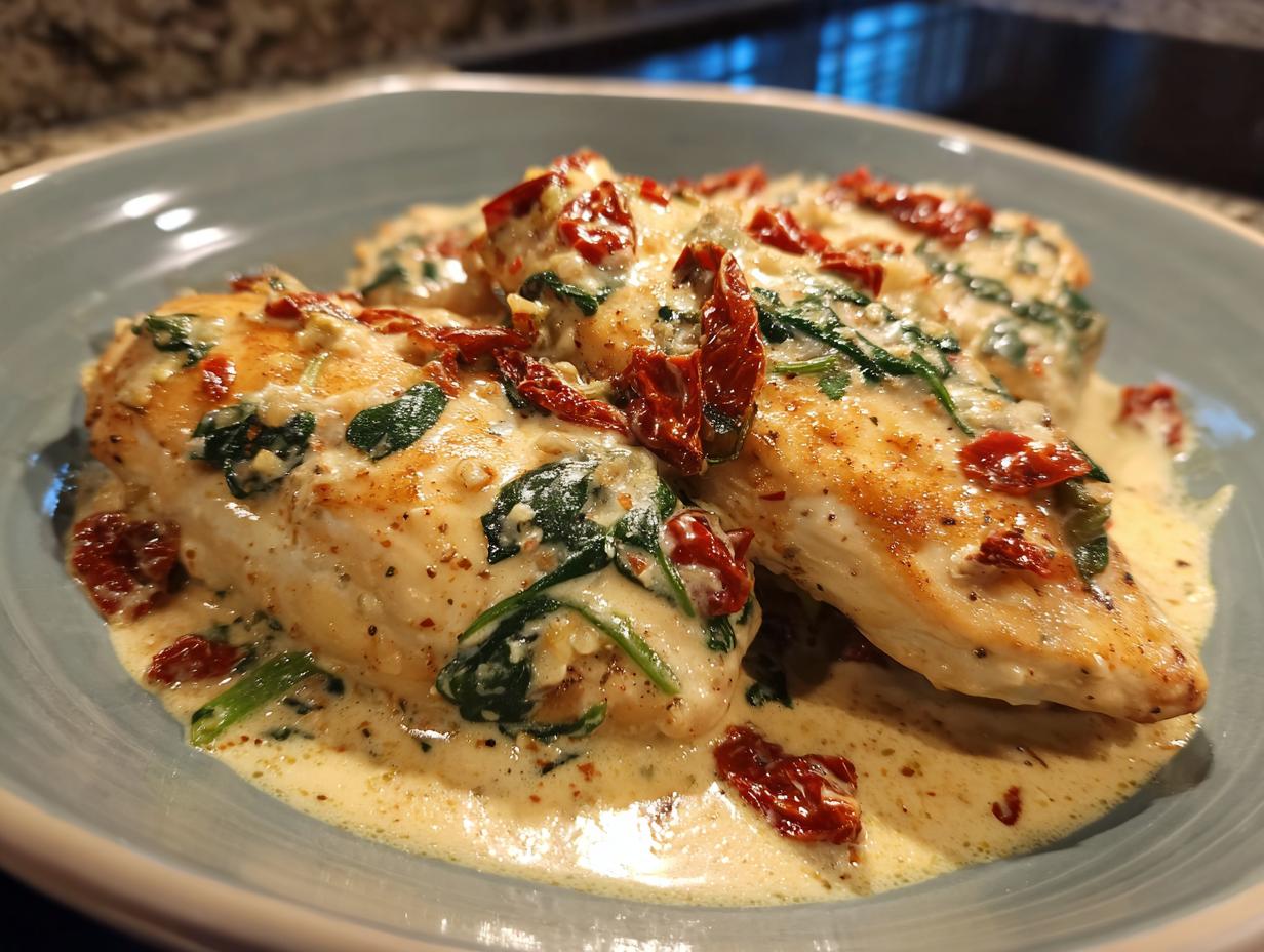 Amazing Creamy Greek Yogurt Tuscan Chicken