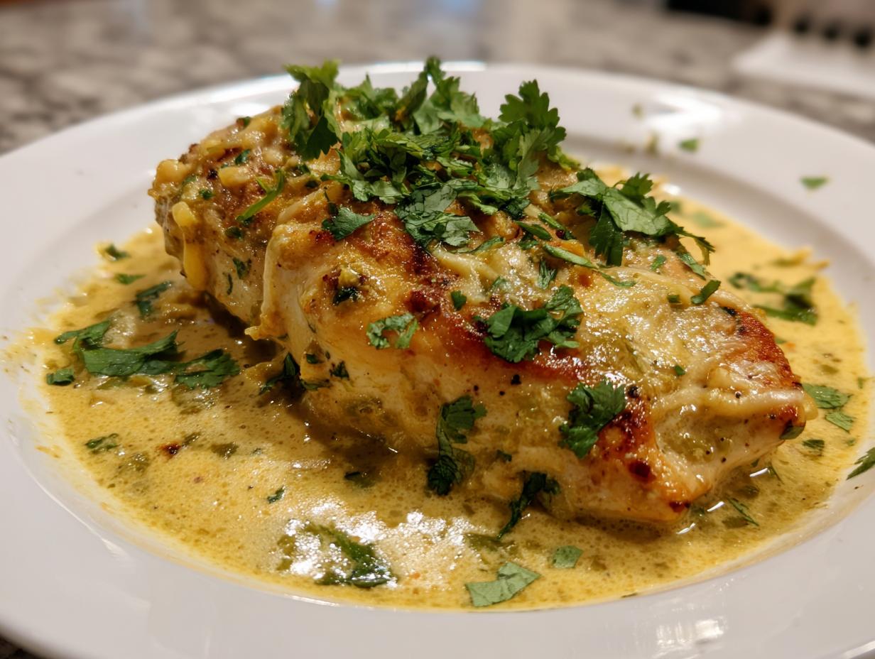 Amazing Creamy Green Chile Chicken Bake 1-Pan Wonder