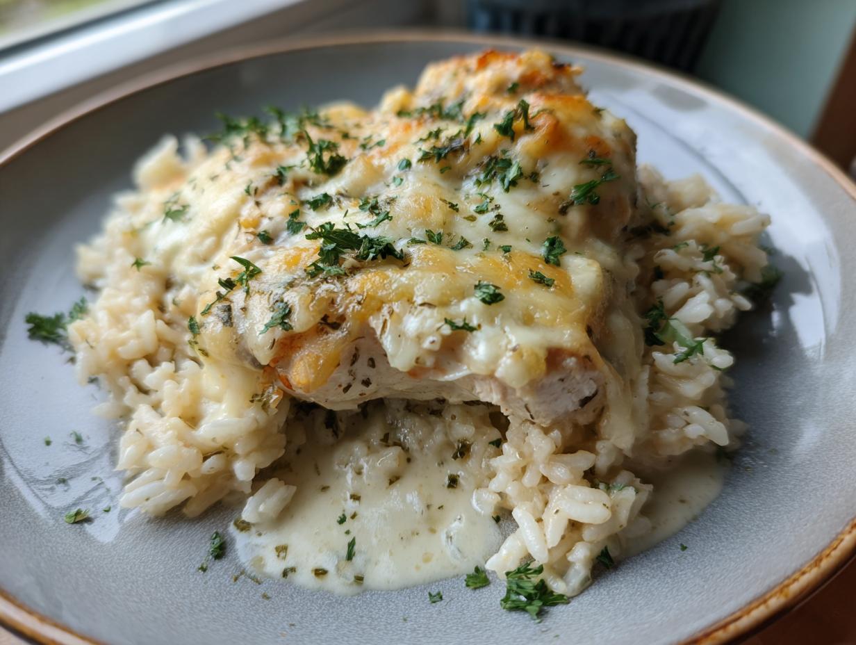Amazing Creamy Herb Chicken and Rice Casserole