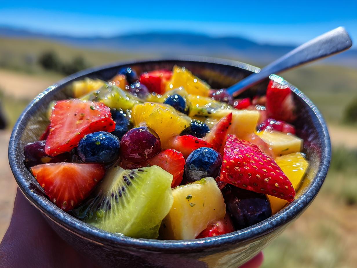 Stunning fruit salad with honey lime dressing in 15 min