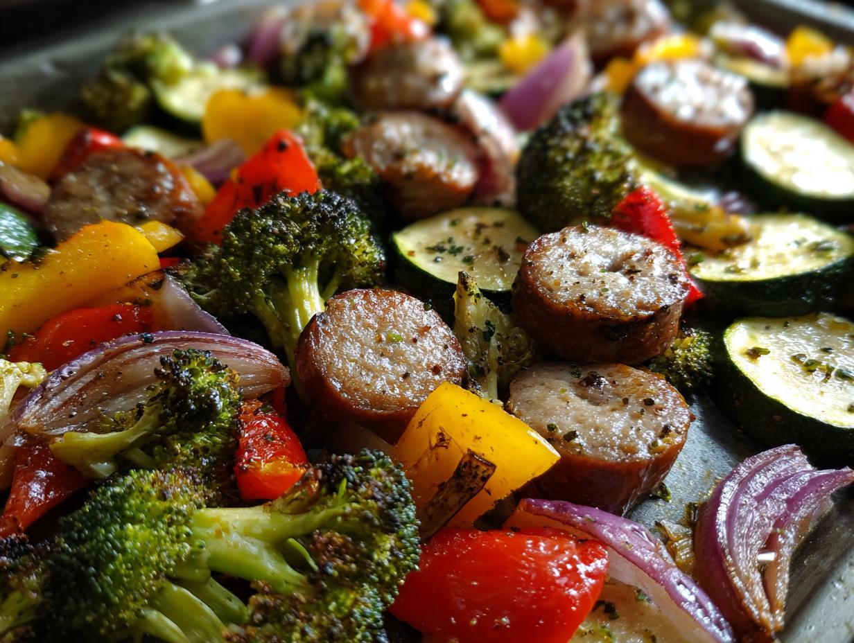 Amazing Healthy Sheet Pan Sausage and Veggies in 40 Min