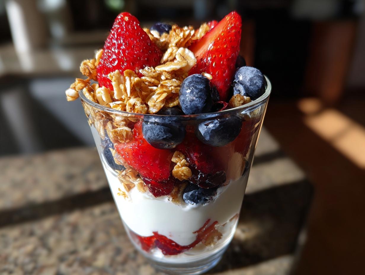 Quick High Protein Greek Yogurt Berry Parfait 5 Min