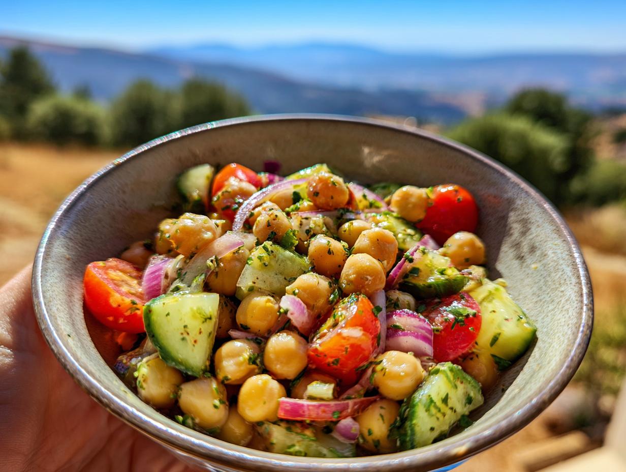 Stunning 10-Min mediterranean chickpea salad