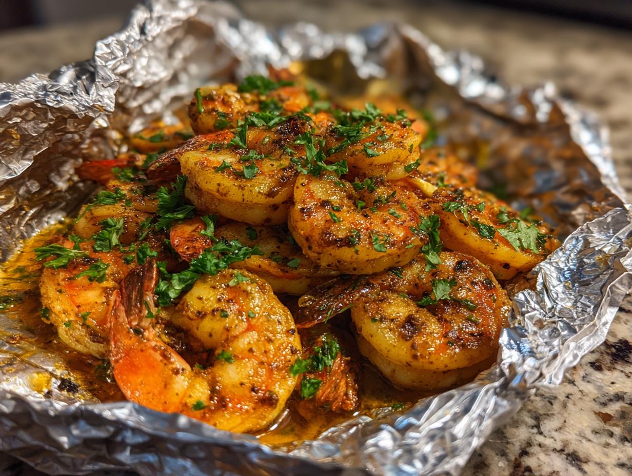 Amazing Oven Baked Cajun Shrimp Foil Packets