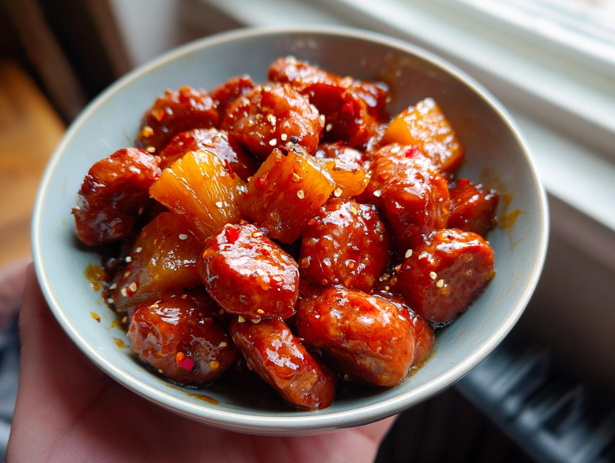 Sweet Pineapple Brown Sugar Beef Bites 260 Cal