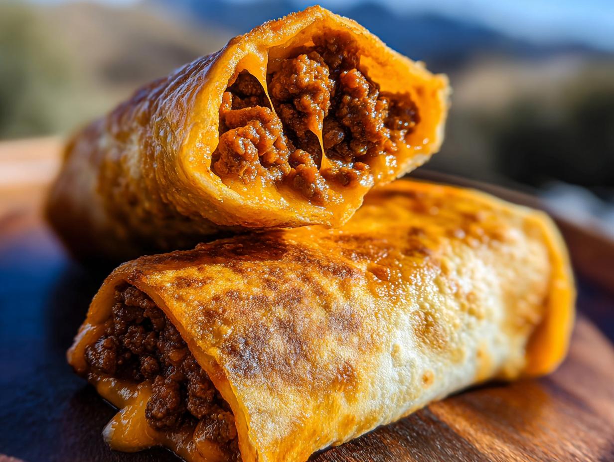 5 Minute Beef and Cheese Chimichangas Joy