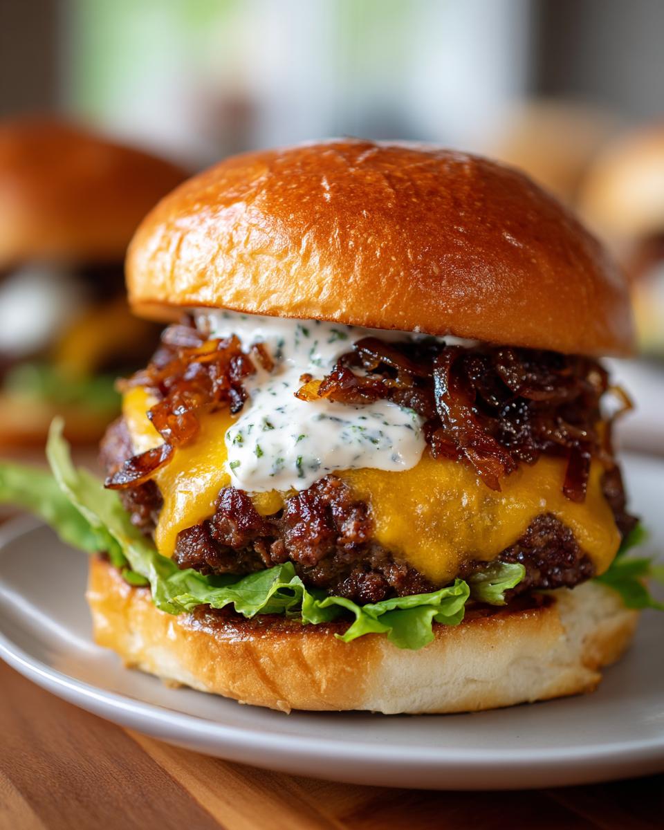 Shocking 4-Ingredient caramelized onion smash burgers