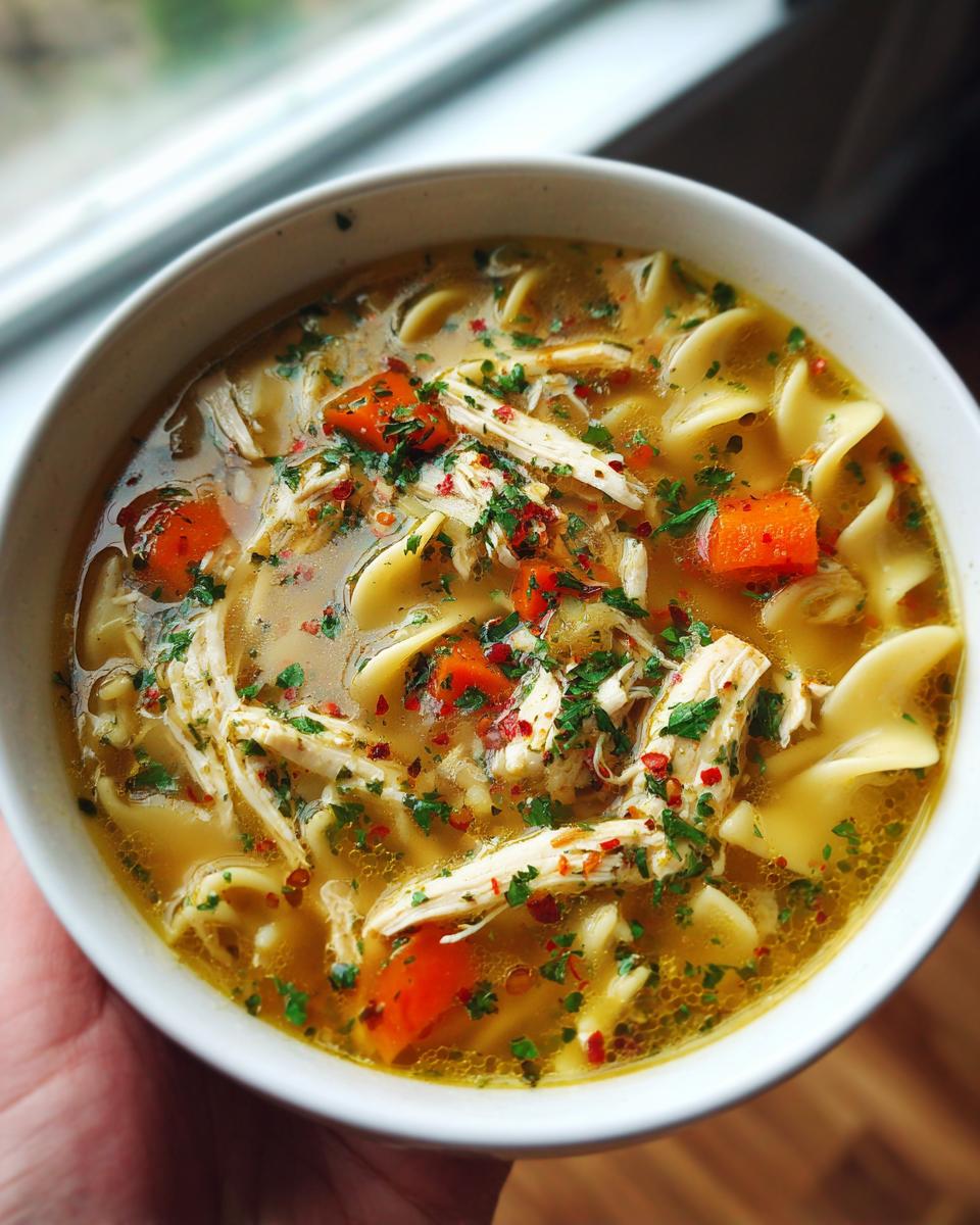 Super flavorful 45-min chicken noodle soup