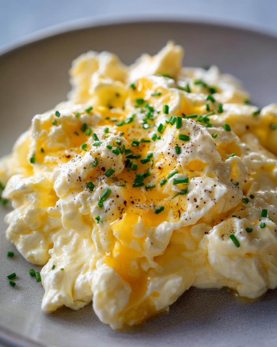 5 Minute Creamy Cottage Cheese Scrambled Eggs