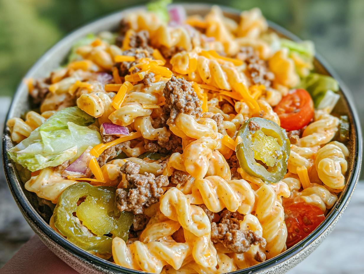 5 Star Creamy Big Mac Pasta Salad Secret