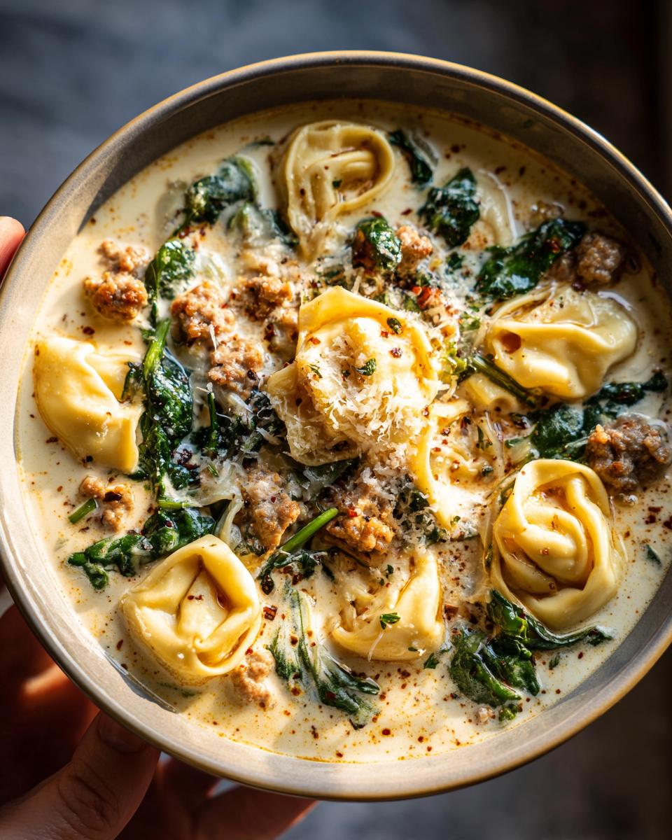 35 Minute Creamy Sausage Tortellini Soup Joy