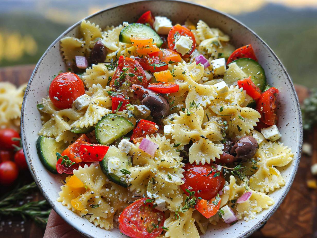 Easy Greek Pasta Salad: 1 Secret Tip