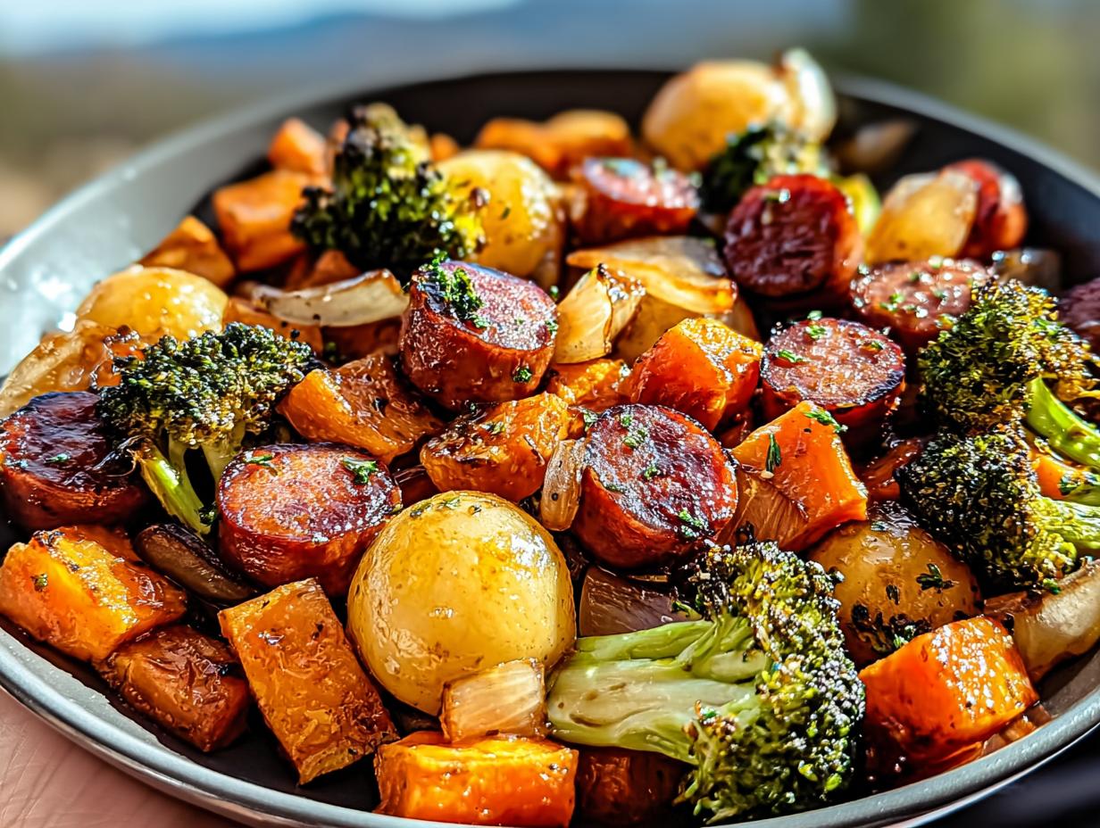 Honey Garlic Chicken Sausage Sheet Pan: 1 Win